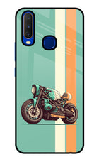 Striped Moto Drift Vivo Y15/Y17 Glass Case