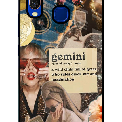 Gemini Zodiac Vivo Y15/Y17 Glass Case