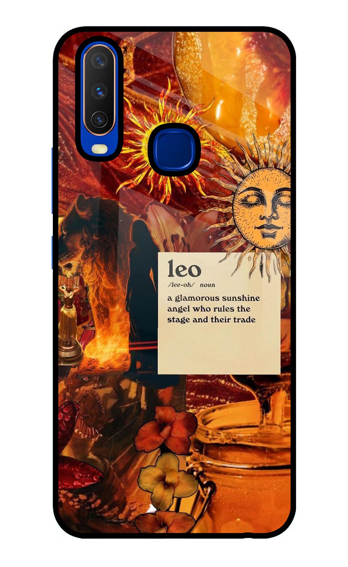 Leo Zodiac Vivo Y15/Y17 Glass Case