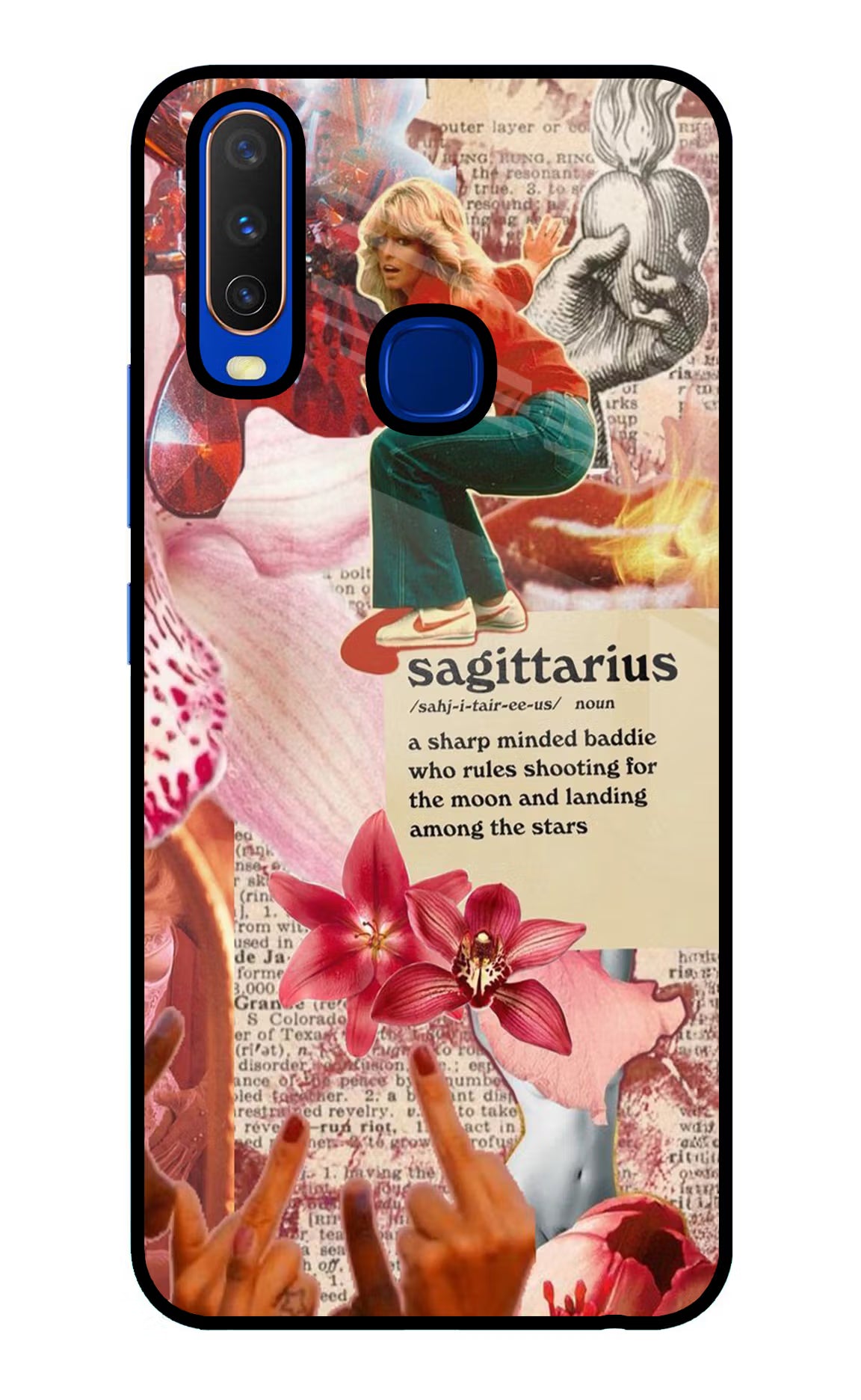 Sagittarius Zodiac Vivo Y15/Y17 Glass Case Back Cover by Casekaro