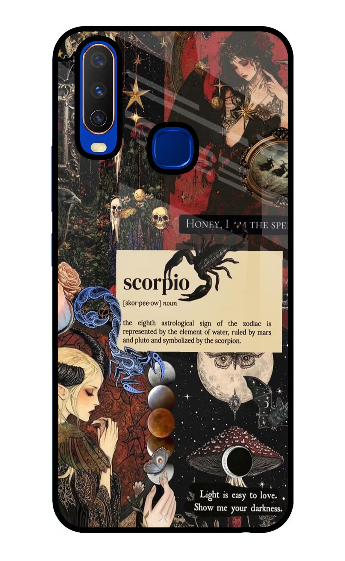 Scorpio Zodiac Vivo Y15/Y17 Glass Case Back Cover by Casekaro