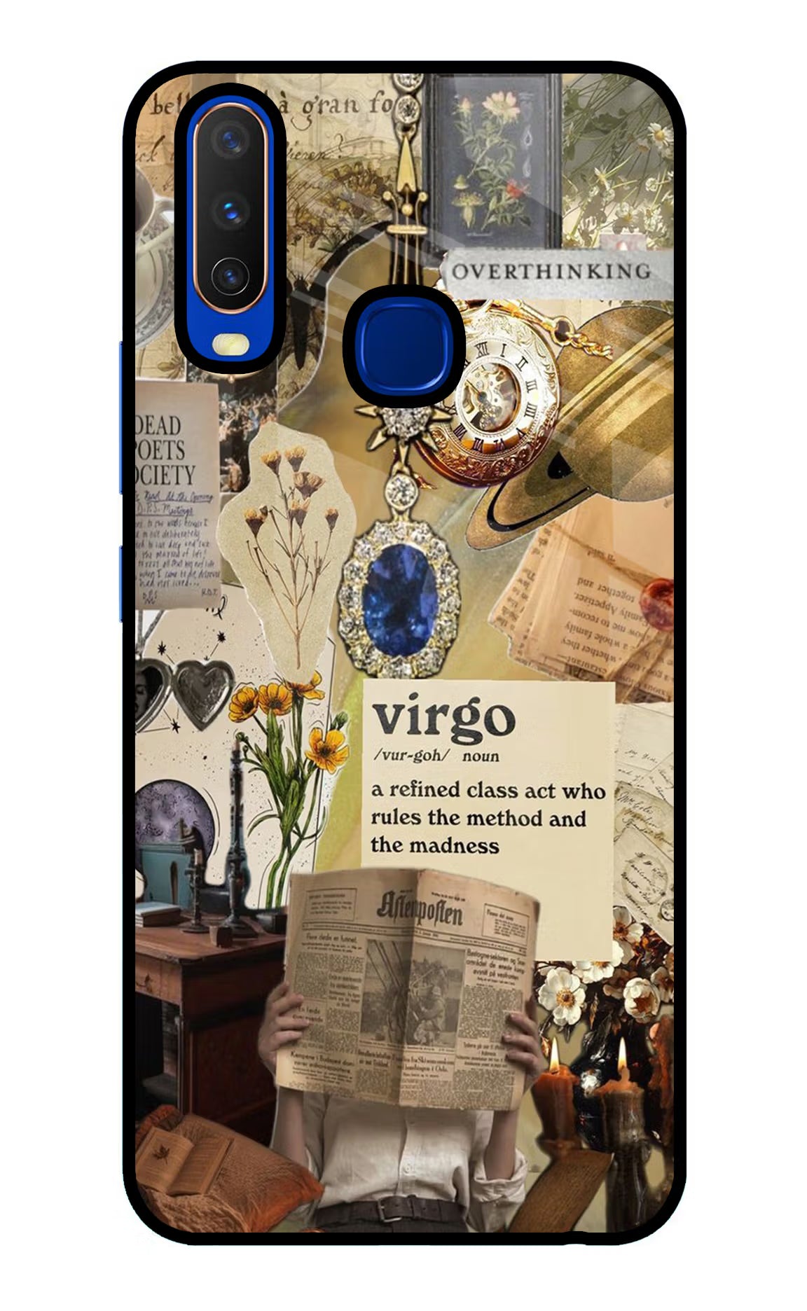 Virgo Zodiac Vivo Y15/Y17 Glass Case Back Cover by Casekaro