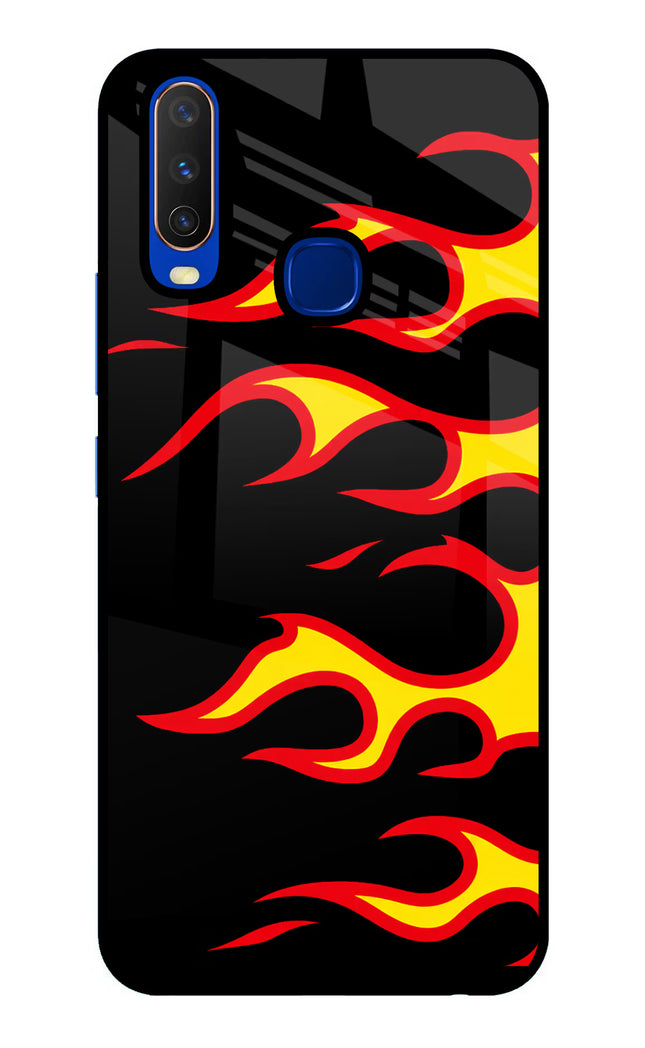 Side Sweep Flames Vivo Y15/Y17 Glass Case