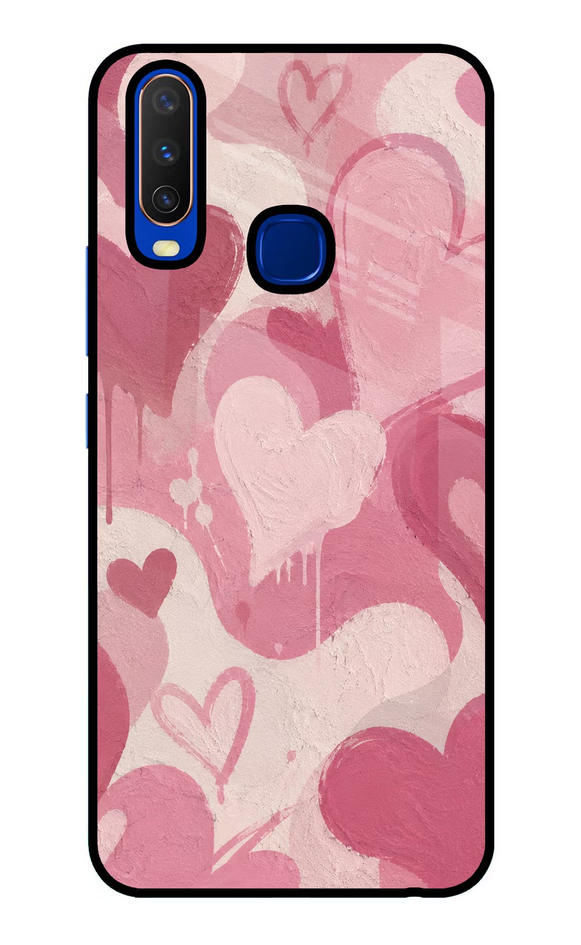 Hearty case Vivo Y15/Y17 Glass Case Back Cover by Casekaro