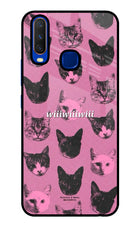 Pink Cats Vivo Y15/Y17 Glass Case