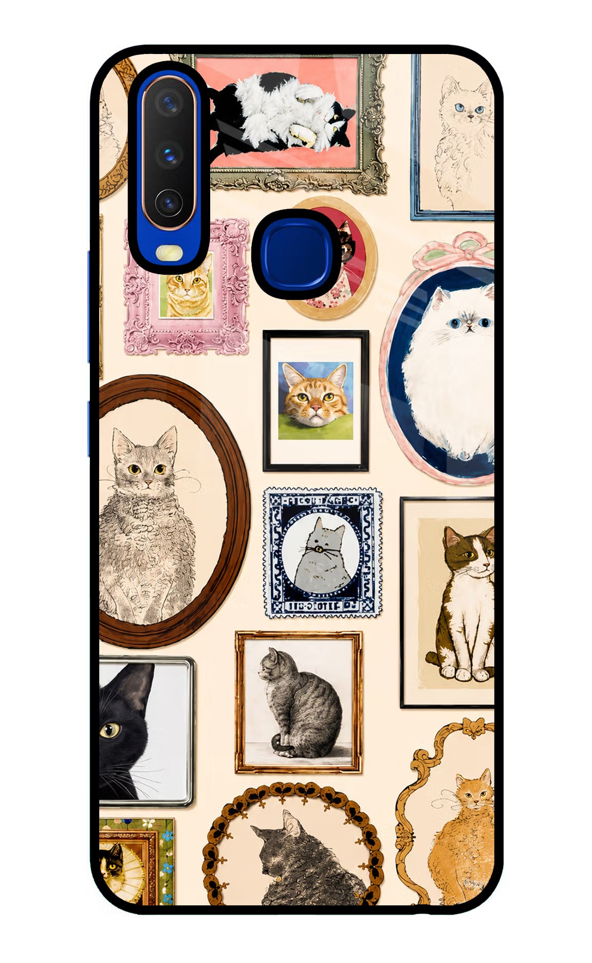 Mirror Cats Vivo Y15/Y17 Glass Case
