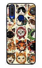 Cool Cat Vivo Y15/Y17 Glass Case