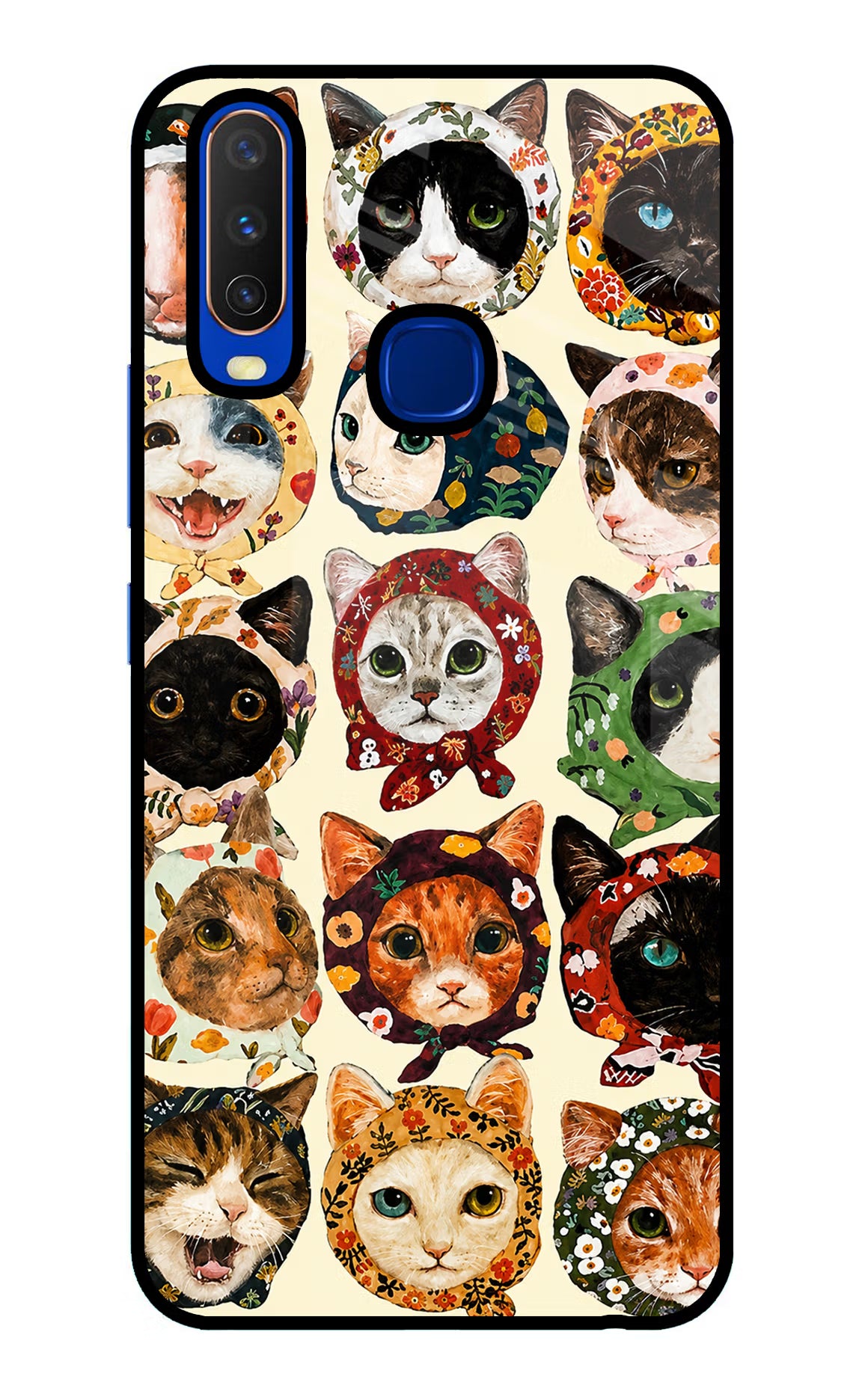 Cool Cat Vivo Y15/Y17 Glass Case