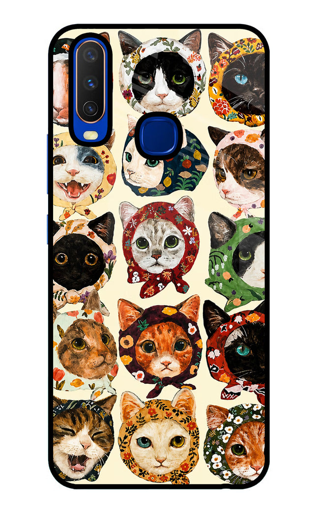 Cool Cat Vivo Y15/Y17 Glass Case