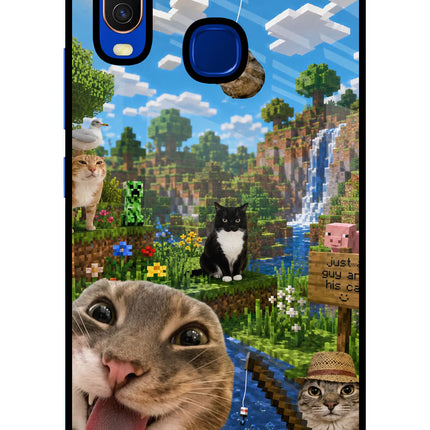 Minecraft Cat Chaos Vivo Y15/Y17 Glass Case