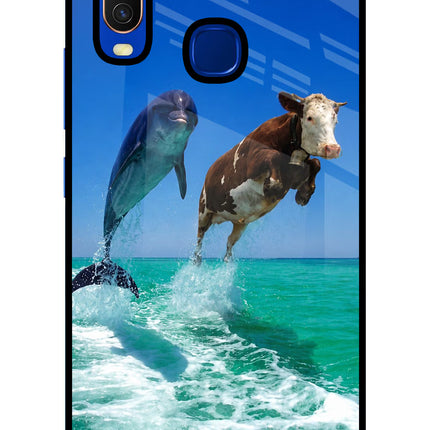 Dolphin vs Cow Vivo Y15/Y17 Glass Case