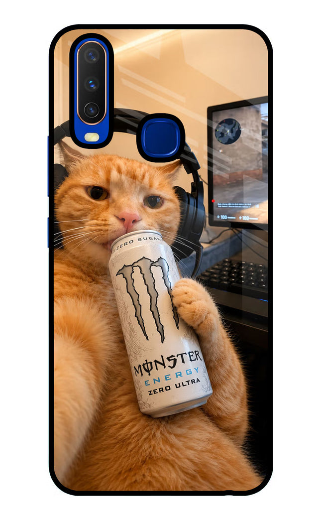 Gamer Cat Energy Vivo Y15/Y17 Glass Case