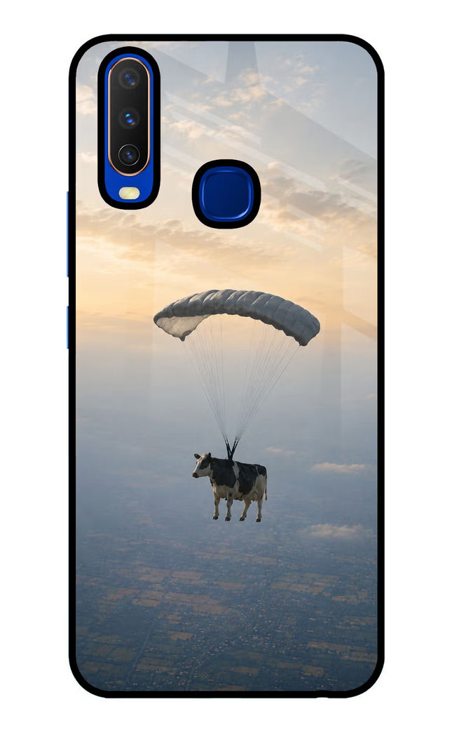 Skydiving Cow Vivo Y15/Y17 Glass Case