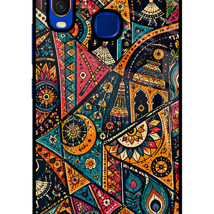 Folk Print Vivo Y15/Y17 Glass Case