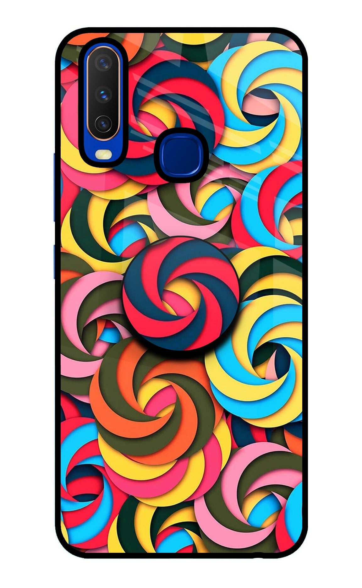 Spiral Pattern Vivo Y15/Y17 Glass Case