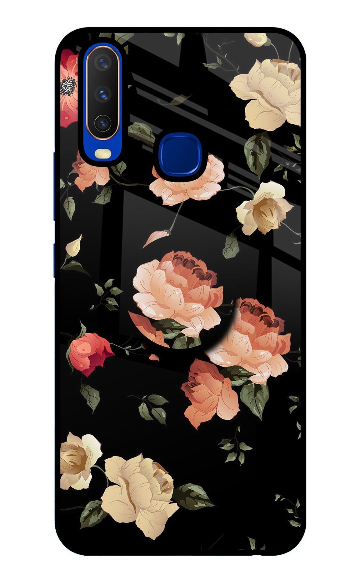 Flowers Vivo Y15/Y17 Glass Case