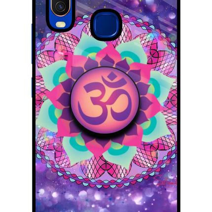 Om Purple Vivo Y15/Y17 Glass Case