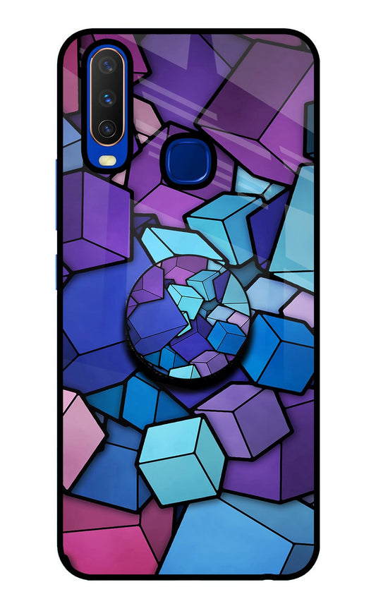 Cubic Abstract Vivo Y15/Y17 Glass Case