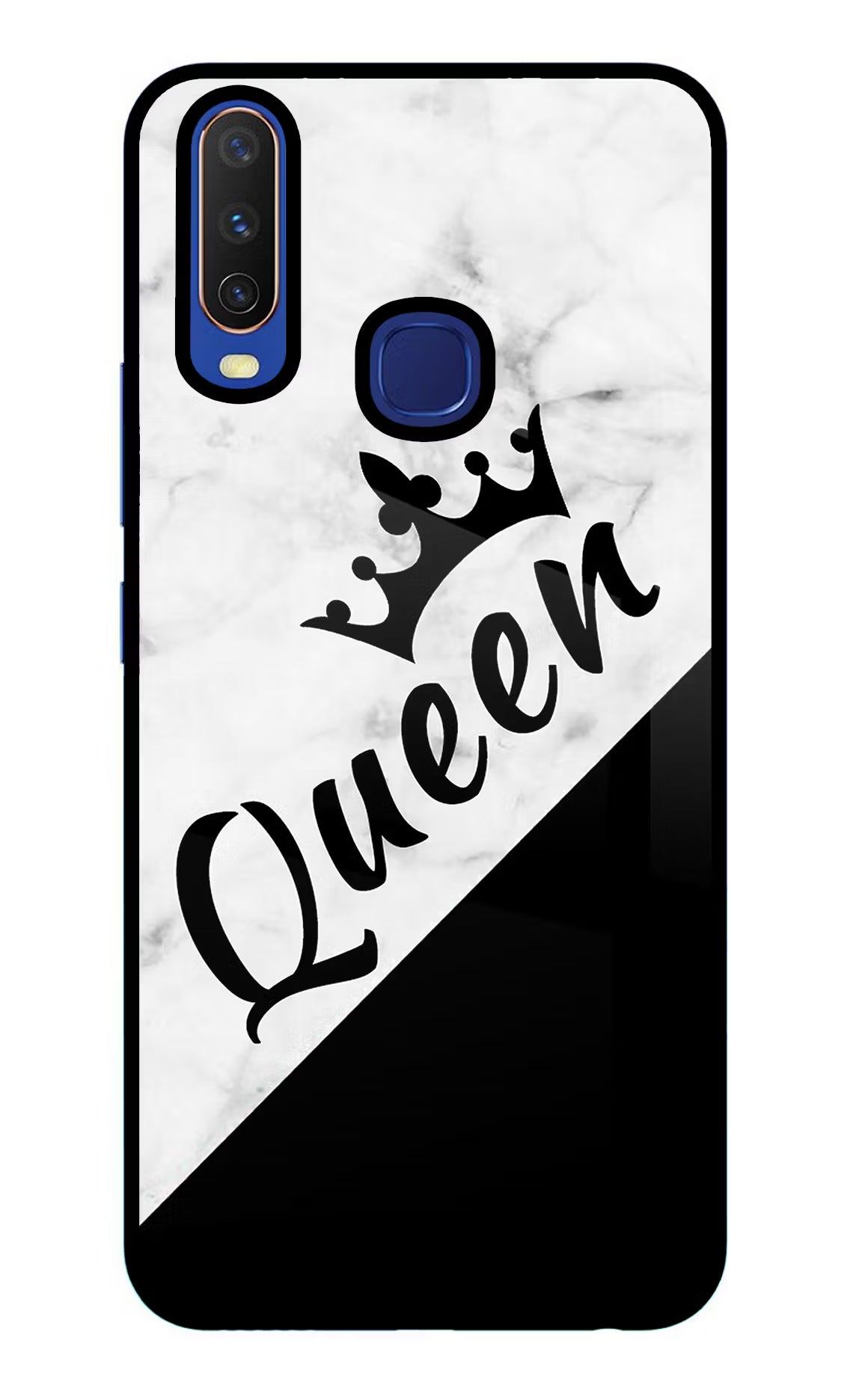 Queen Vivo Y11/Y12/U10 Glass Case Back Cover by Casekaro