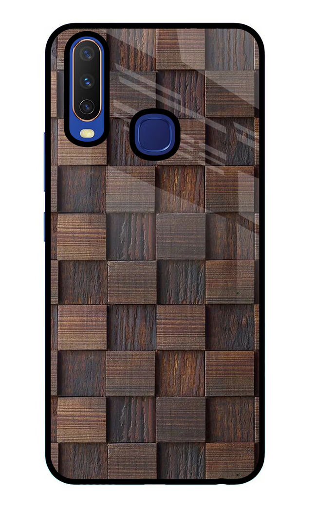 Wooden Cube Design Vivo Y11/Y12/U10 Glass Case Back Cover by Casekaro