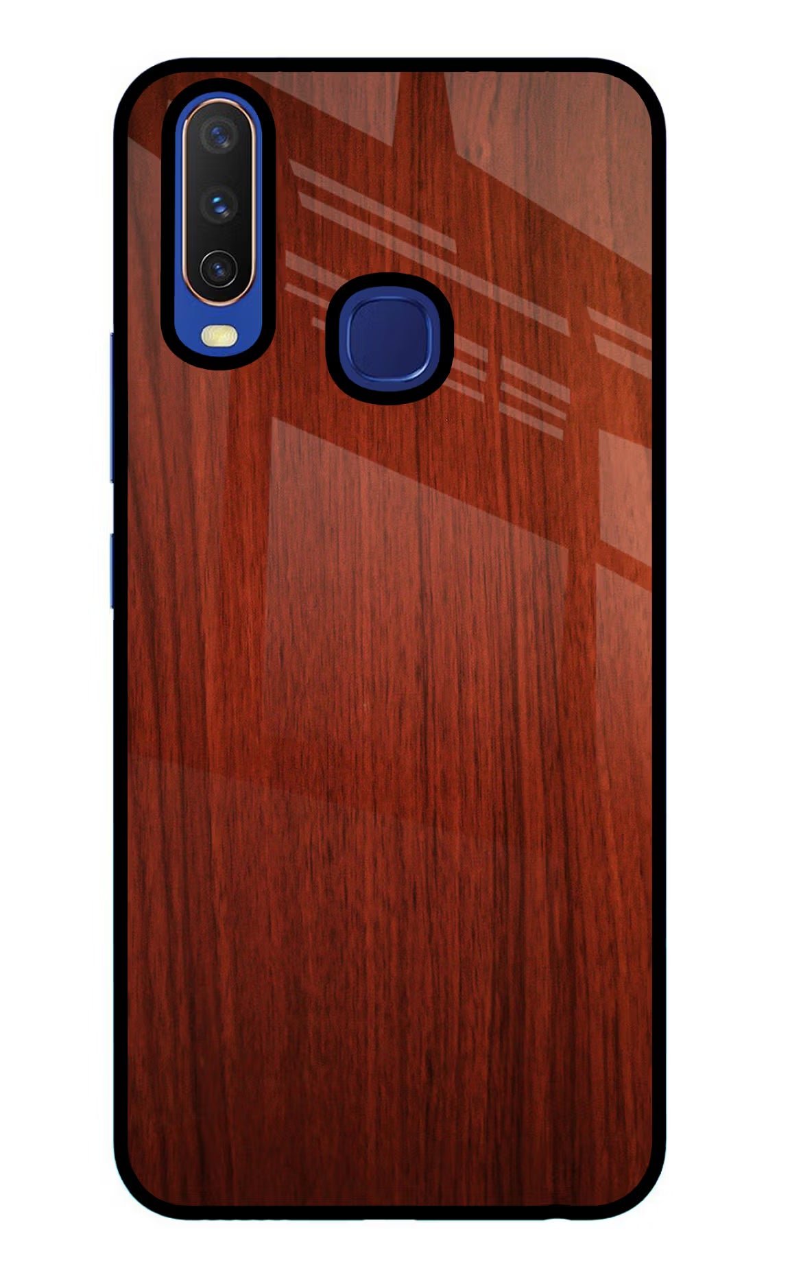 Wooden Plain Pattern Vivo Y11/Y12/U10 Glass Case