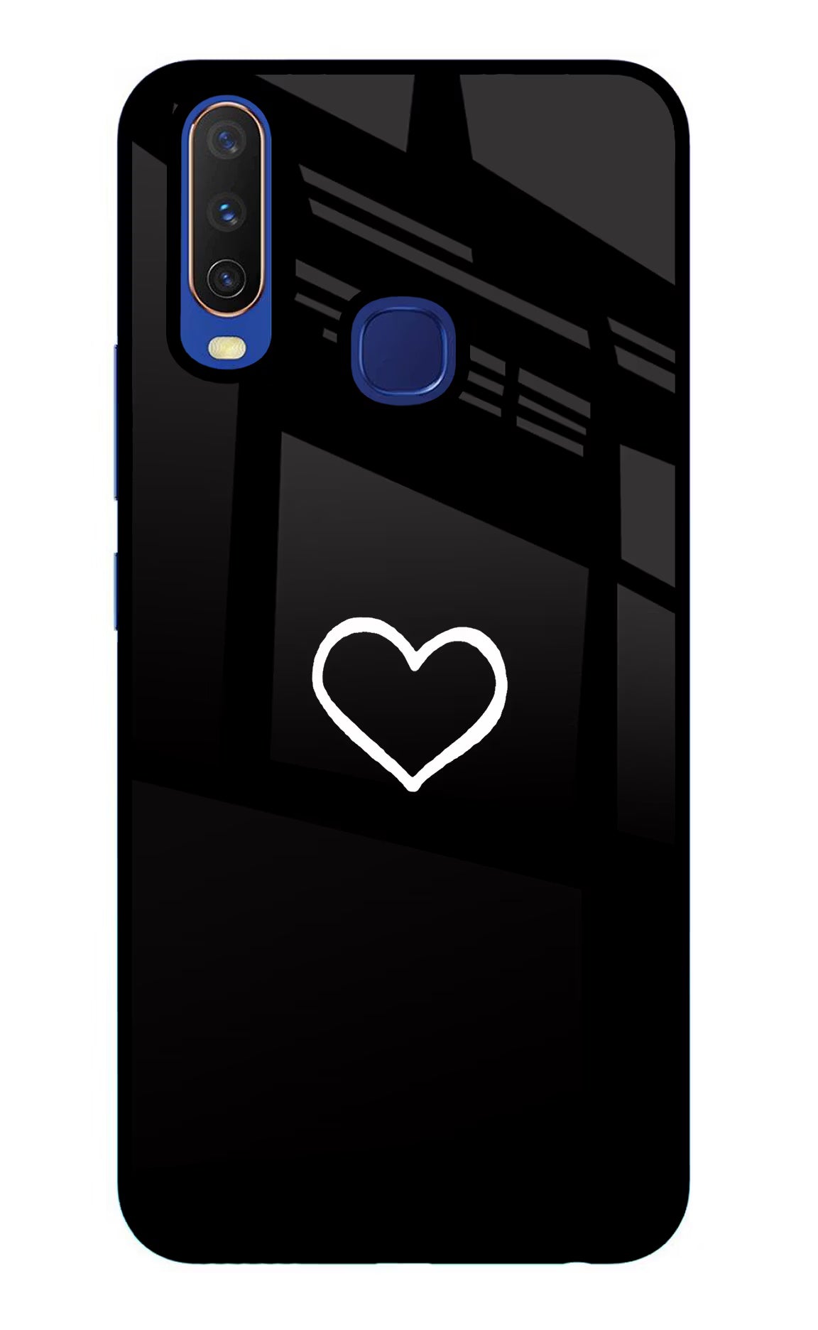Heart Vivo Y11/Y12/U10 Glass Case Back Cover by Casekaro