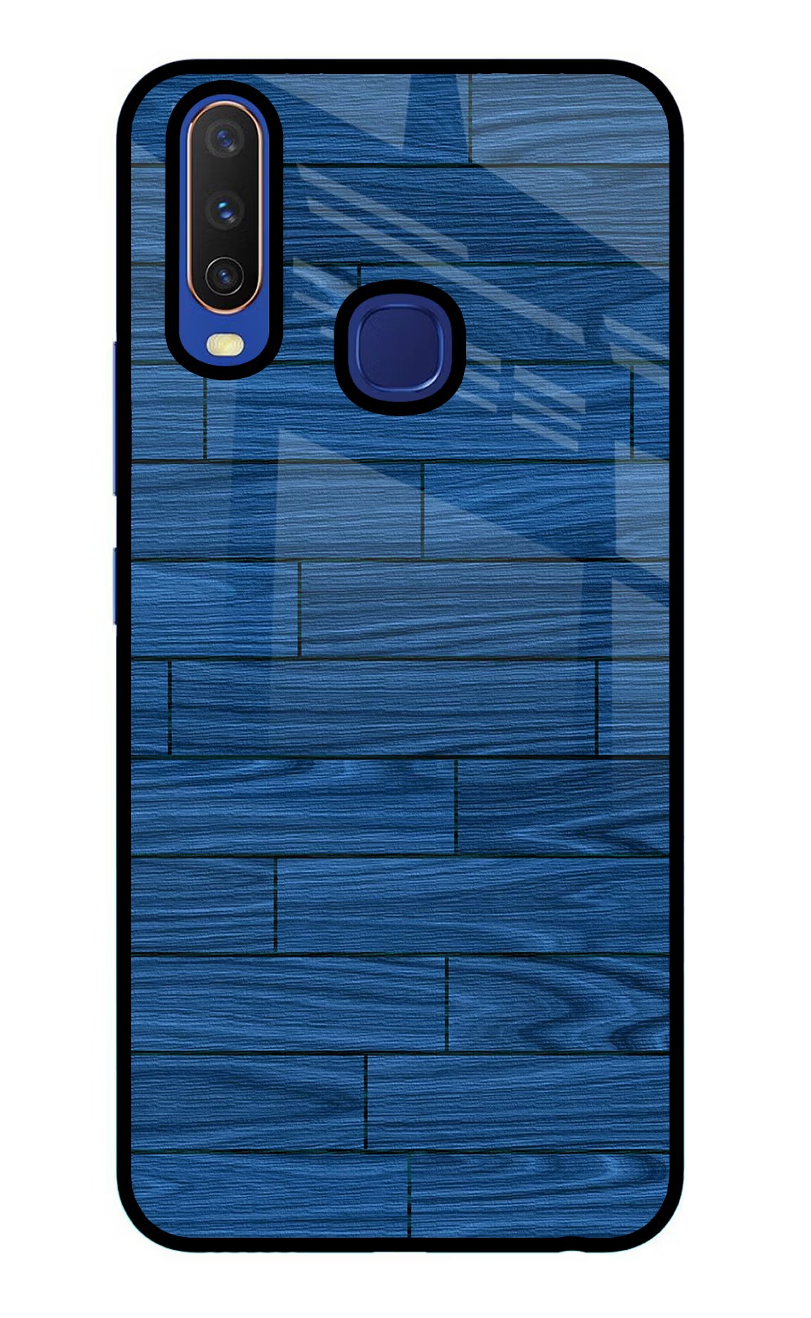 Wooden Texture Vivo Y11/Y12/U10 Glass Case Back Cover by Casekaro