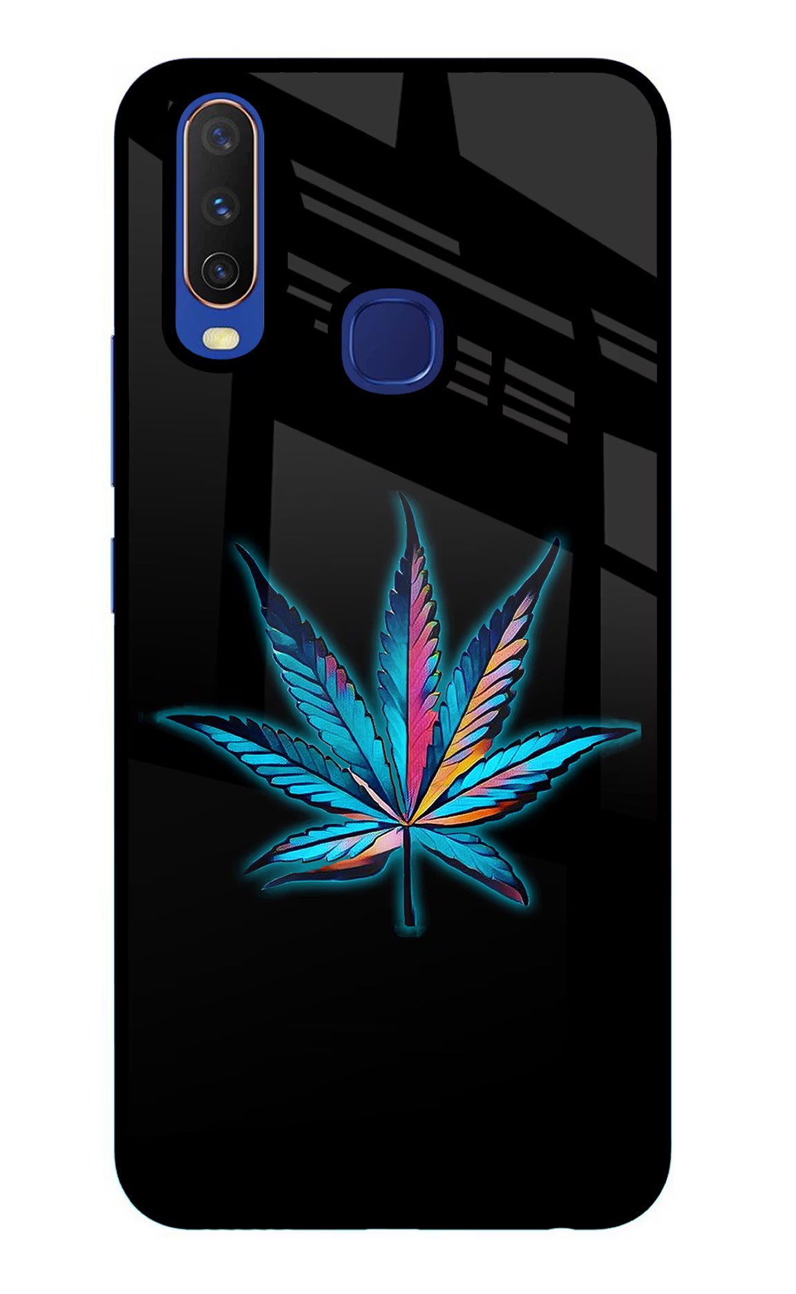 Weed Vivo Y11/Y12/U10 Glass Case Back Cover by Casekaro