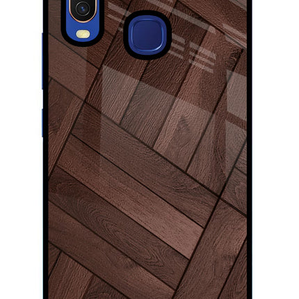 Wooden Texture Design Vivo Y11/Y12/U10 Glass Case Back Cover by Casekaro