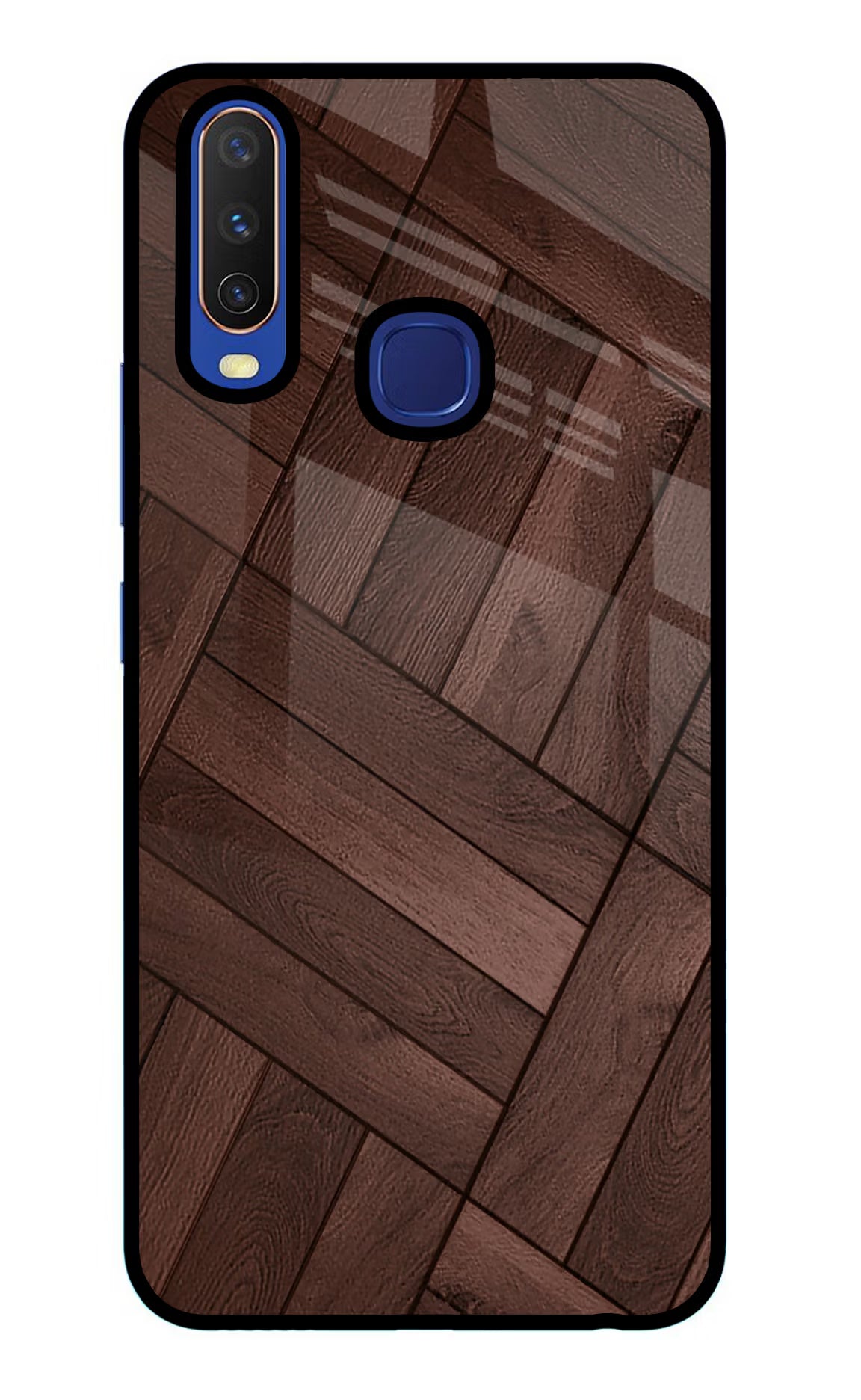 Wooden Texture Design Vivo Y11/Y12/U10 Glass Case Back Cover by Casekaro