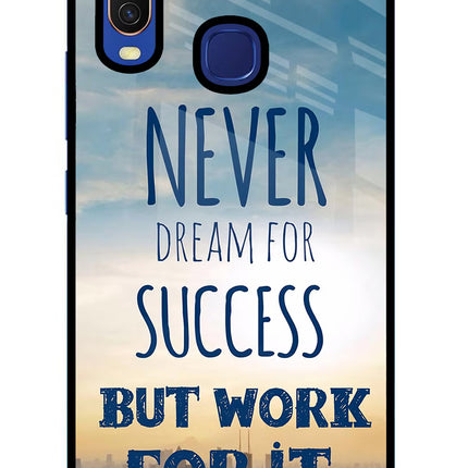 Never Dream For Success But Work For It Vivo Y11/Y12/U10 Glass Case Back Cover by Casekaro