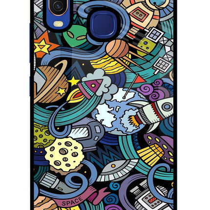Space Abstract Vivo Y11/Y12/U10 Glass Case Back Cover by Casekaro
