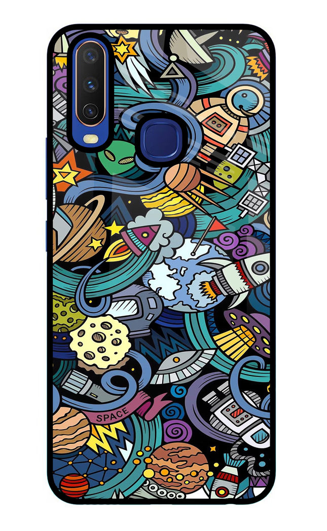 Space Abstract Vivo Y11/Y12/U10 Glass Case Back Cover by Casekaro