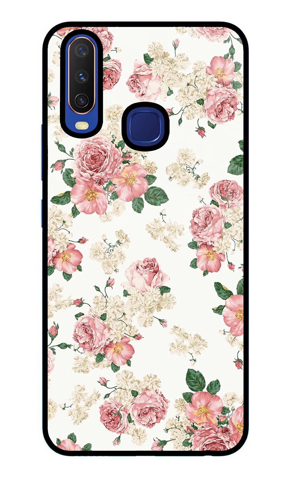Flowers Vivo Y11/Y12/U10 Glass Case Back Cover by Casekaro