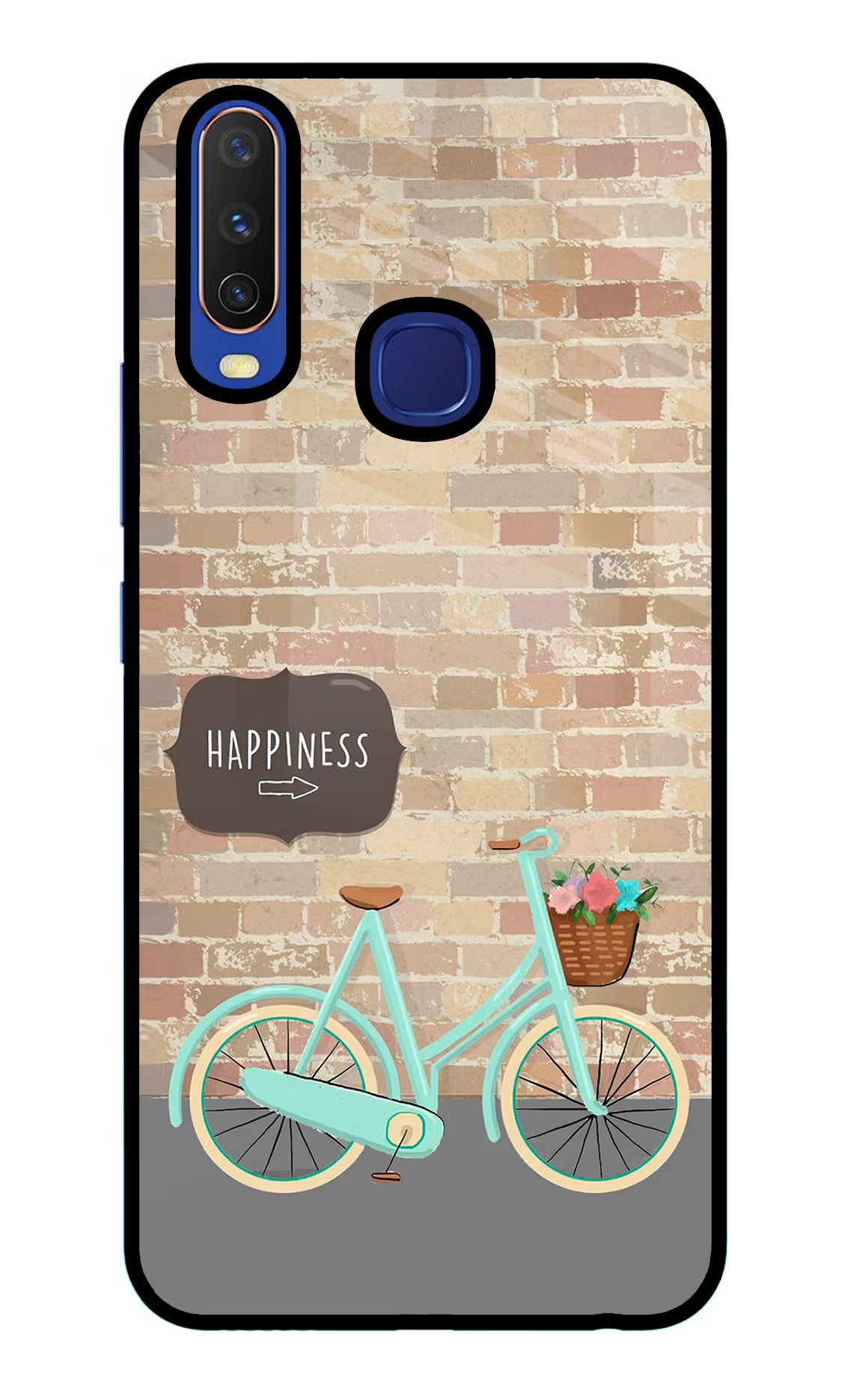 Happiness Artwork Vivo Y11/Y12/U10 Glass Case Back Cover by Casekaro