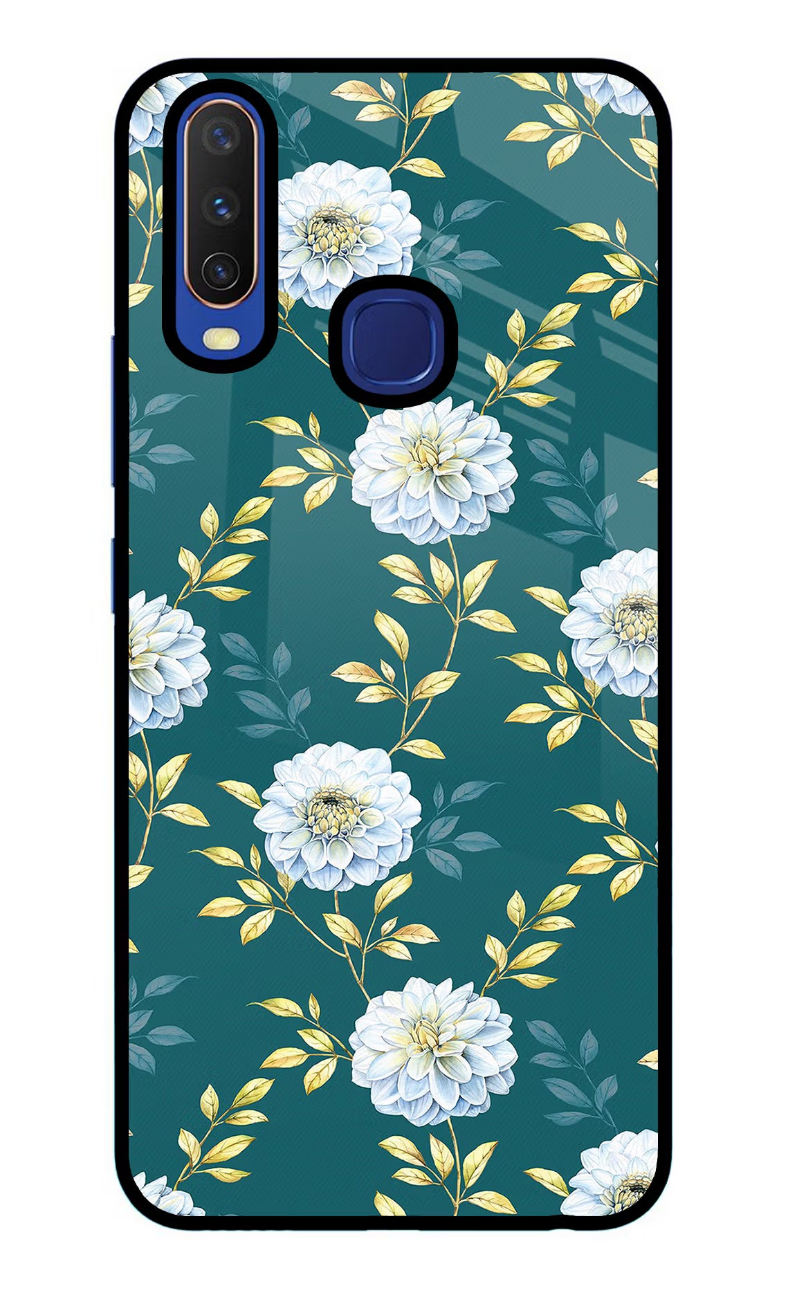 Flowers Vivo Y11/Y12/U10 Glass Case Back Cover by Casekaro