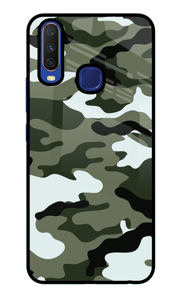 Camouflage Vivo Y11/Y12/U10 Glass Case Back Cover by Casekaro
