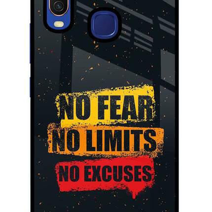 No Fear No Limits No Excuse Vivo Y11/Y12/U10 Glass Case Back Cover by Casekaro