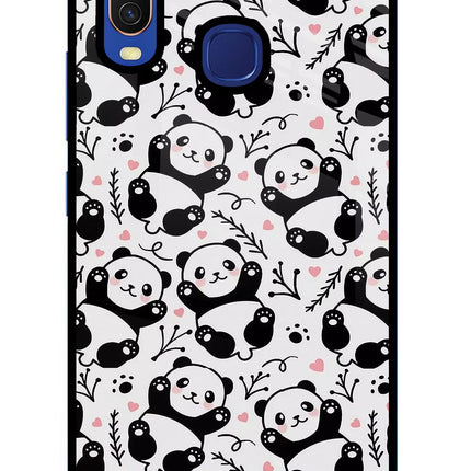 Cute Panda Vivo Y11/Y12/U10 Glass Case Back Cover by Casekaro