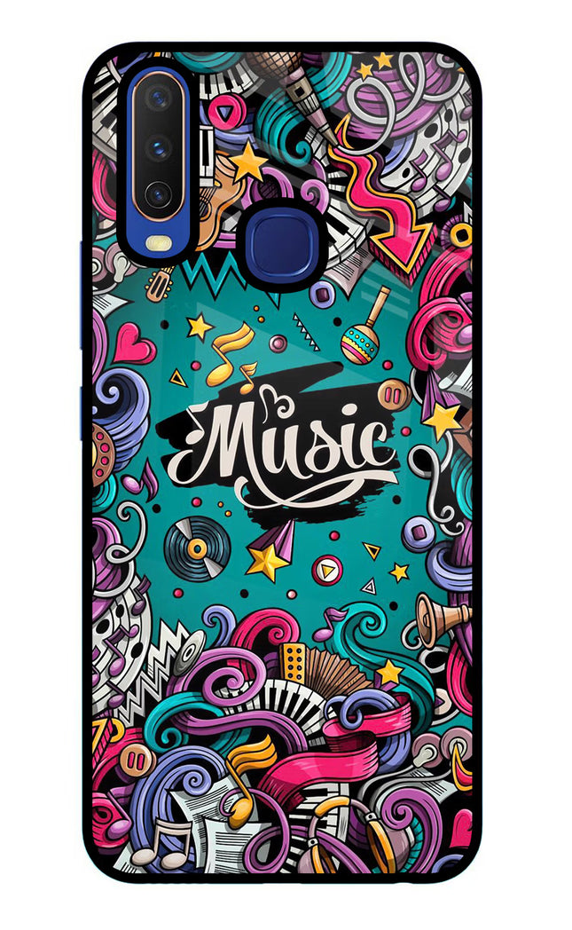 Music Graffiti Vivo Y11/Y12/U10 Glass Case Back Cover by Casekaro