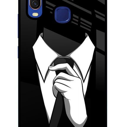 Black Tie Vivo Y11/Y12/U10 Glass Case Back Cover by Casekaro