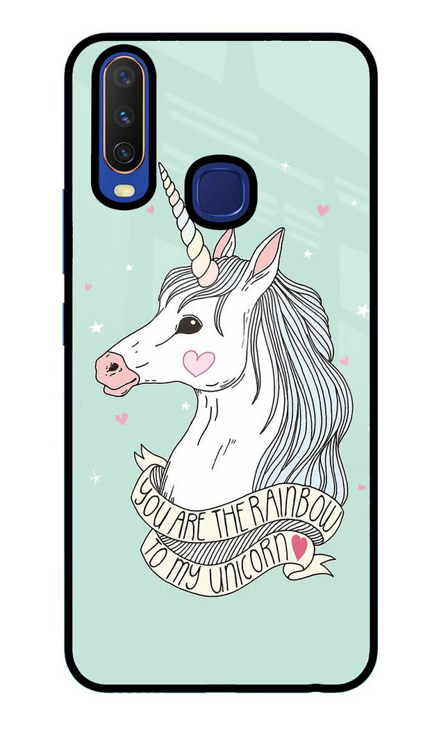 Unicorn Wallpaper Vivo Y11/Y12/U10 Glass Case Back Cover by Casekaro