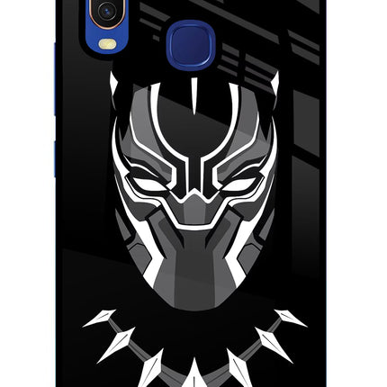 Black Panther Vivo Y11/Y12/U10 Glass Case Back Cover by Casekaro