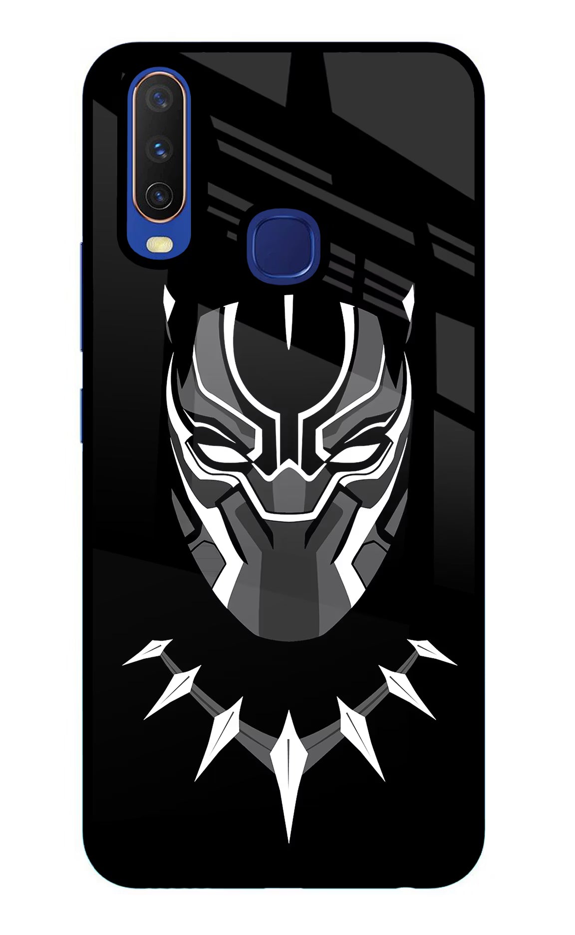 Black Panther Vivo Y11/Y12/U10 Glass Case Back Cover by Casekaro