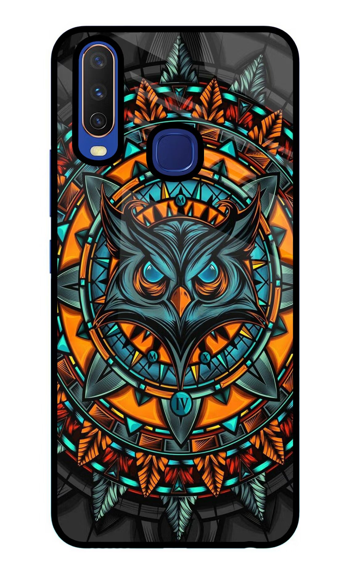 Angry Owl Art Vivo Y11/Y12/U10 Glass Case Back Cover by Casekaro