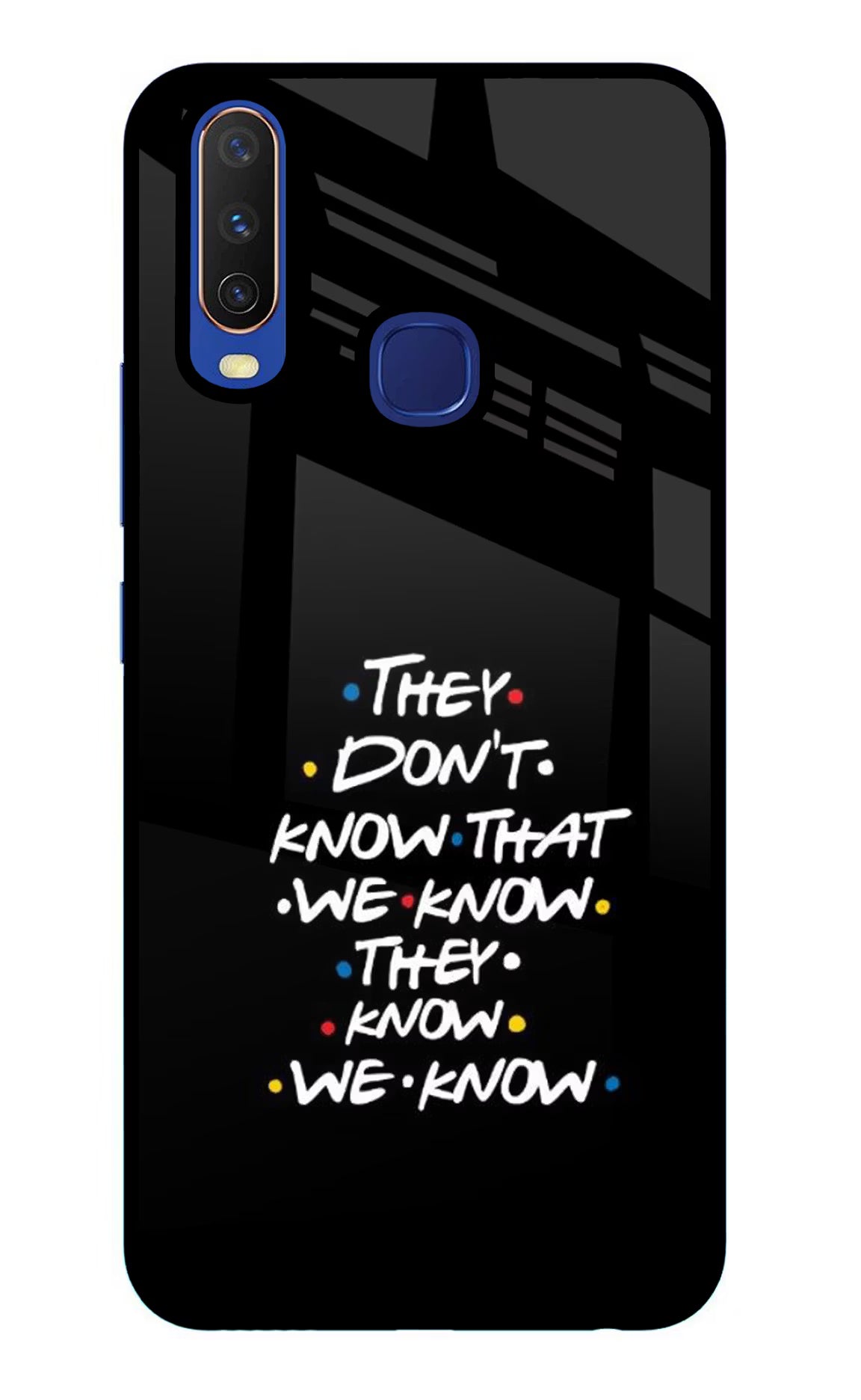 FRIENDS Dialogue Vivo Y11/Y12/U10 Glass Case Back Cover by Casekaro