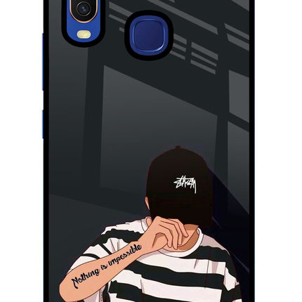 Aesthetic Boy Vivo Y11/Y12/U10 Glass Case Back Cover by Casekaro