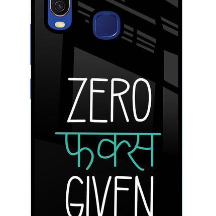 Zero Fucks Given Vivo Y11/Y12/U10 Glass Case Back Cover by Casekaro