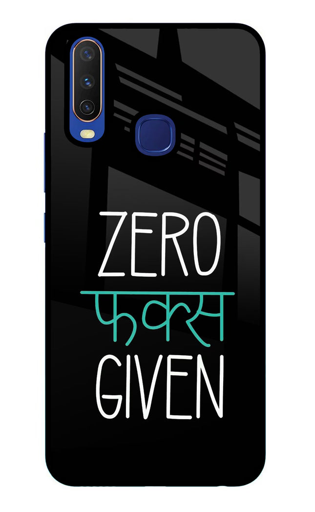 Zero Fucks Given Vivo Y11/Y12/U10 Glass Case Back Cover by Casekaro