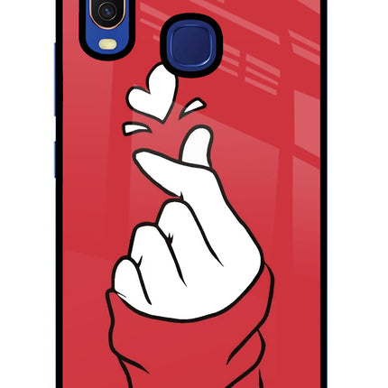 Korean Love Sign Vivo Y11/Y12/U10 Glass Case Back Cover by Casekaro